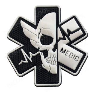 3d Patch- Medic Cross - schwarz