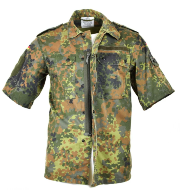Original Bundeswehr Hemd zipped flecktarn kurzärmelig