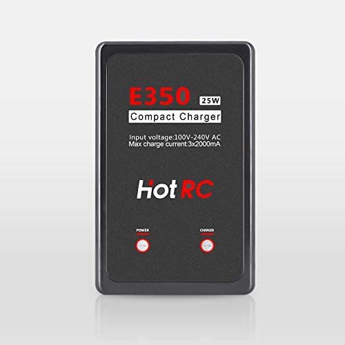 Hotrc 2S 3S Lipo Charger E350 Compact RC Charger 25W 2000mA for RC Batteries (25W)